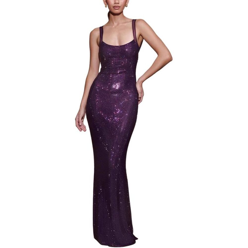 Vera Dolini Womens  Embellished Maxi Dress